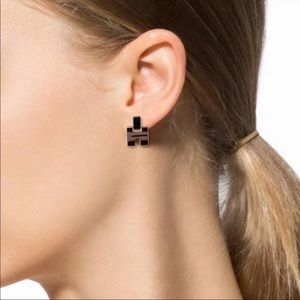 Hermes Eileen Silver & Black Earrings